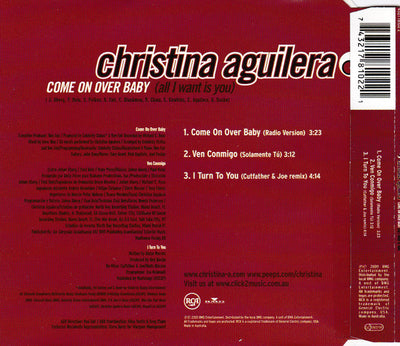 Christina Aguilera - Come On Over Baby (All I Want Is You) 3 Track CD Single