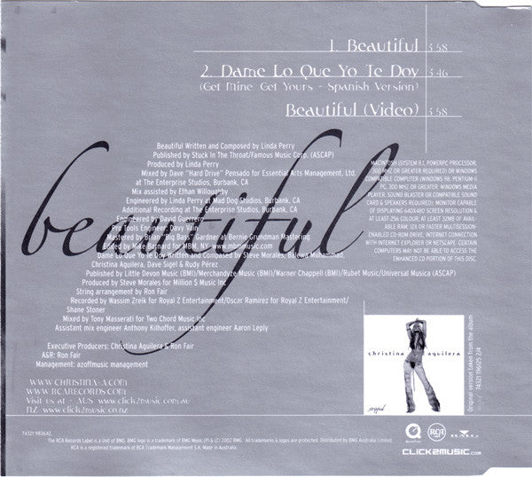 Christina Aguilera - Beautiful 2 Track + Video CD Single