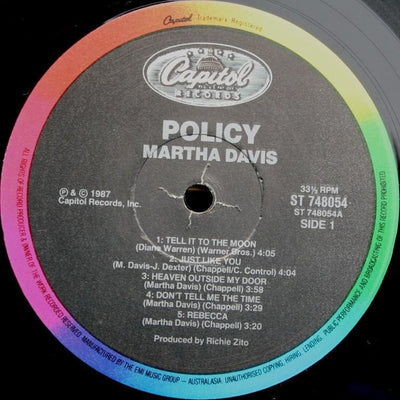 Martha Davis - Policy Vinyl LP (Used)