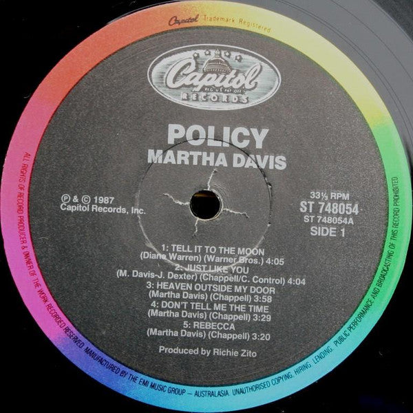 Martha Davis - Policy Vinyl LP (Used)