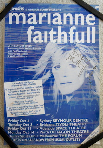 Marianne Faithfull - 1997 20th Century Blues Promo Laminated Collectable Poster Autographed