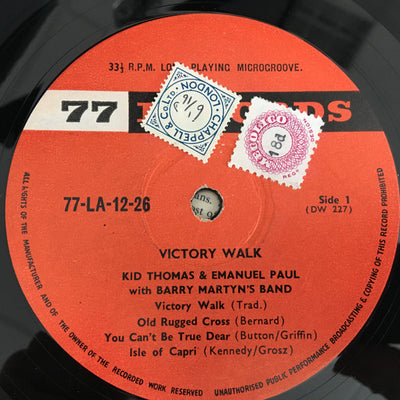 Kid Thomas & Emanuel Paul With Barry Martyn's Band - Victory Walk Vinyl LP (Used)