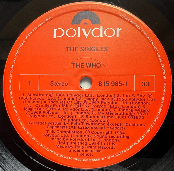 Who - The Singles Vinyl LP (Used)