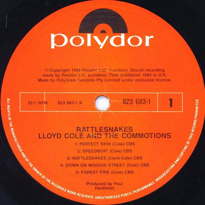 Lloyd Cole & The Commotions - Rattlesnakes Vinyl LP (Used)