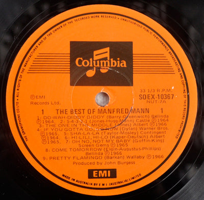 Manfred Mann - The Best Of Manfred Mann Vinyl LP (Used)