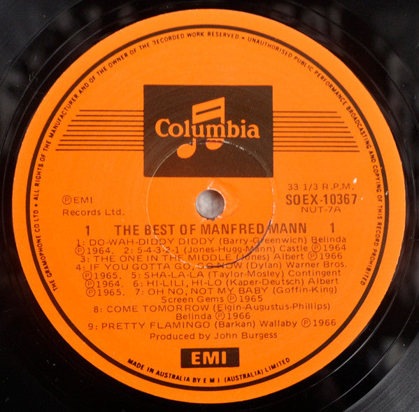 Manfred Mann - The Best Of Manfred Mann Vinyl LP (Used)