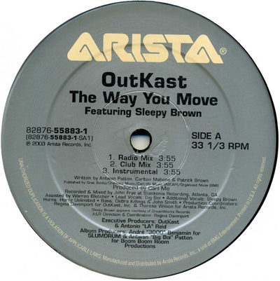 Outkast - The Way You Move / Hey Ya! 12" Vinyl Single (Used)