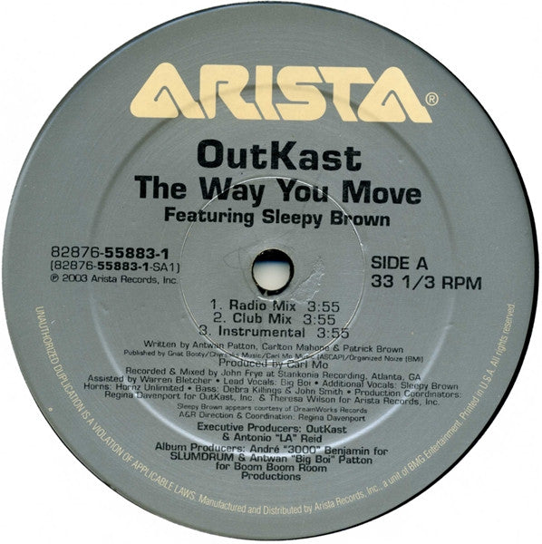 Outkast - The Way You Move / Hey Ya! 12" Vinyl Single (Used)