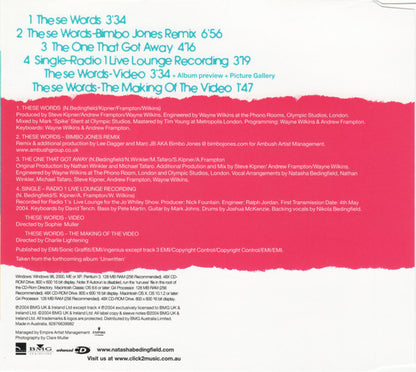 Natasha Bedingfield - These Words 4 Track + Videos CD Single