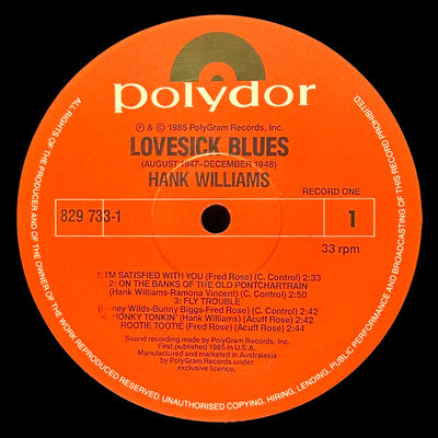 Hank Williams - Lovesick Blues (August 1947 - December 1948; Volume II) Vinyl 2LP (Used)