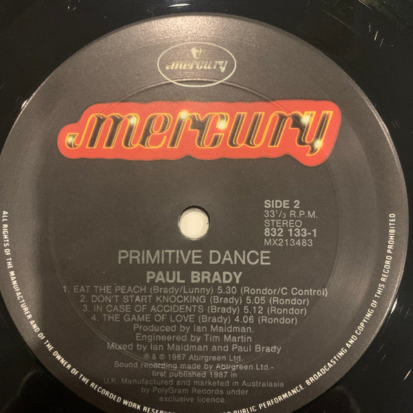 Paul Brady - Primitive Dance Vinyl LP (Used)