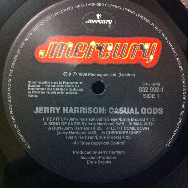 Jerry Harrison : Casual Gods - Casual Gods Vinyl LP (Used)