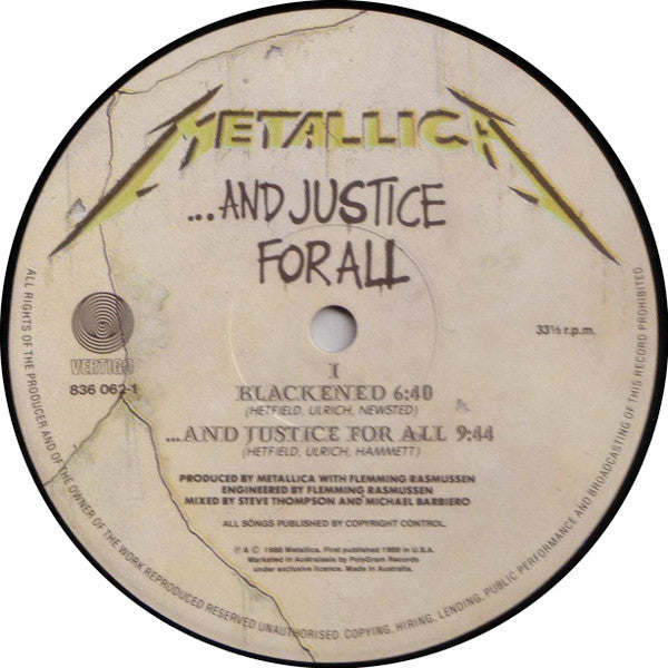 Metallica - ...And Justice For All Vinyl 2LP (Used)