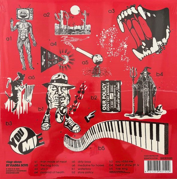 Viagra Boys - Viagr Aboys Transparent Pink/White Coloured Vinyl LP  + CD (Used)