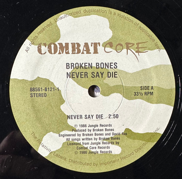 Broken Bones - Never Say Die Vinyl LP (Used)