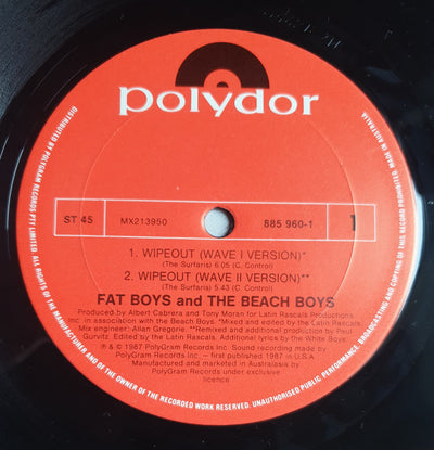 Fat Boys & Beach Boys - Wipeout 12" Vinyl Single (Used)