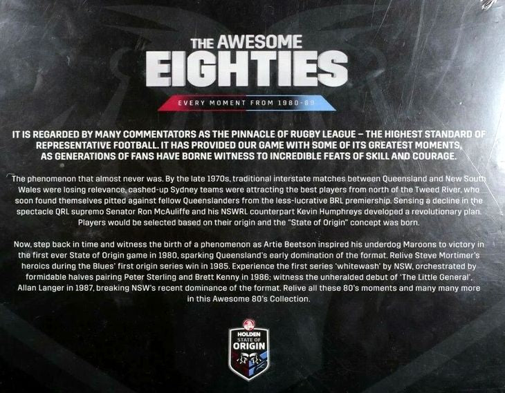 NRL State Of Origin - The Awesome Eighties Complete 18 DVD Boxset (Used)