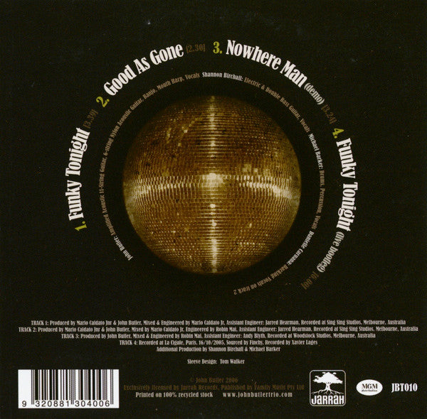 John Butler Trio - Funky Tonight 4 Track CD Single