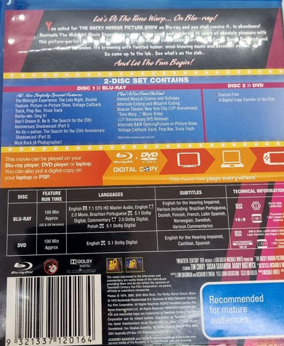 Rocky Horror Picture Show (1975): 35 Years Of Absolute Pleasure Ed 2 Disc Blu-Ray + DVD Set