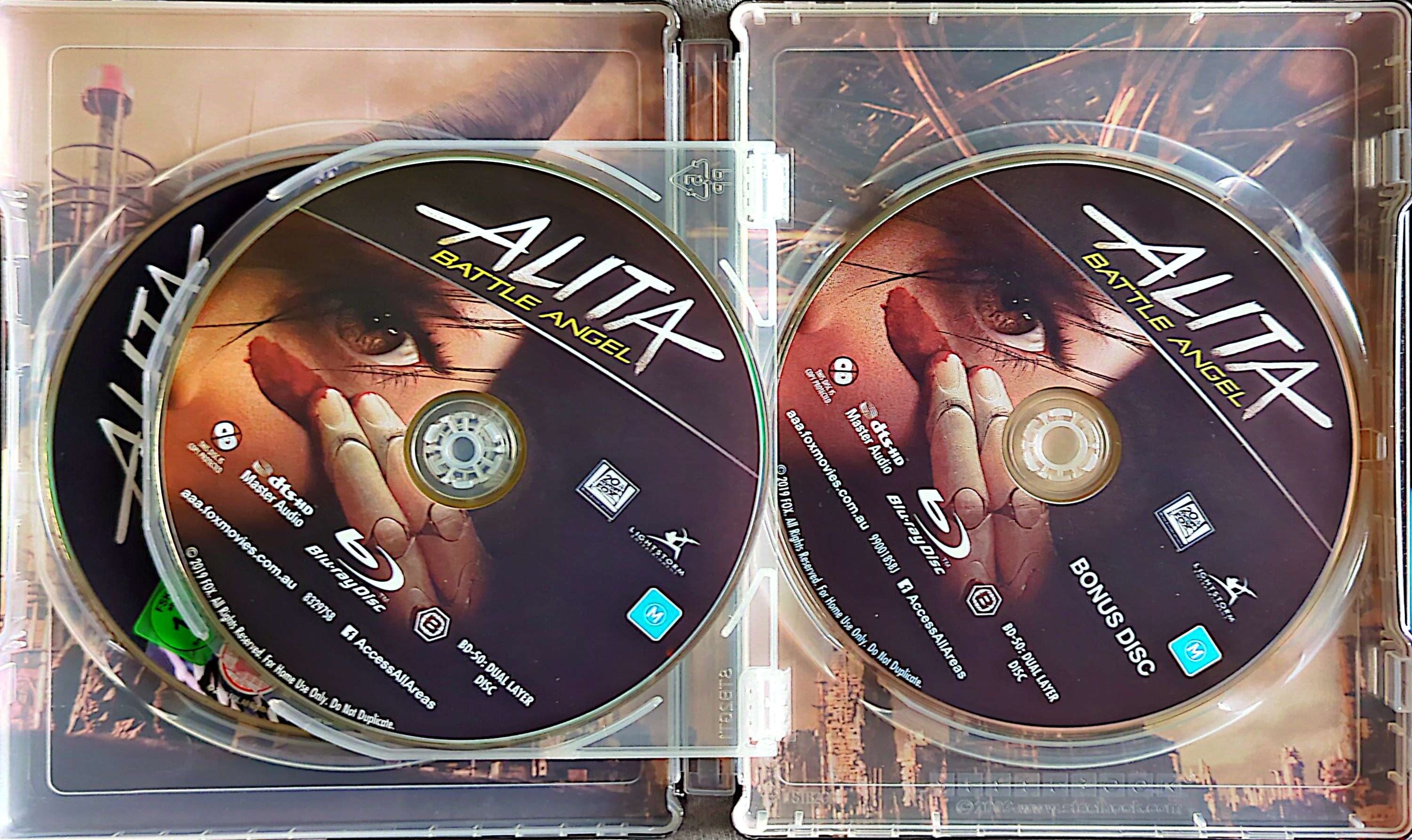 Alita: Battle Angel (2019) Ltd Ed Steelbook 4K Ultra HD + 3D + Blu-Ray + Bonus Disc (Used)