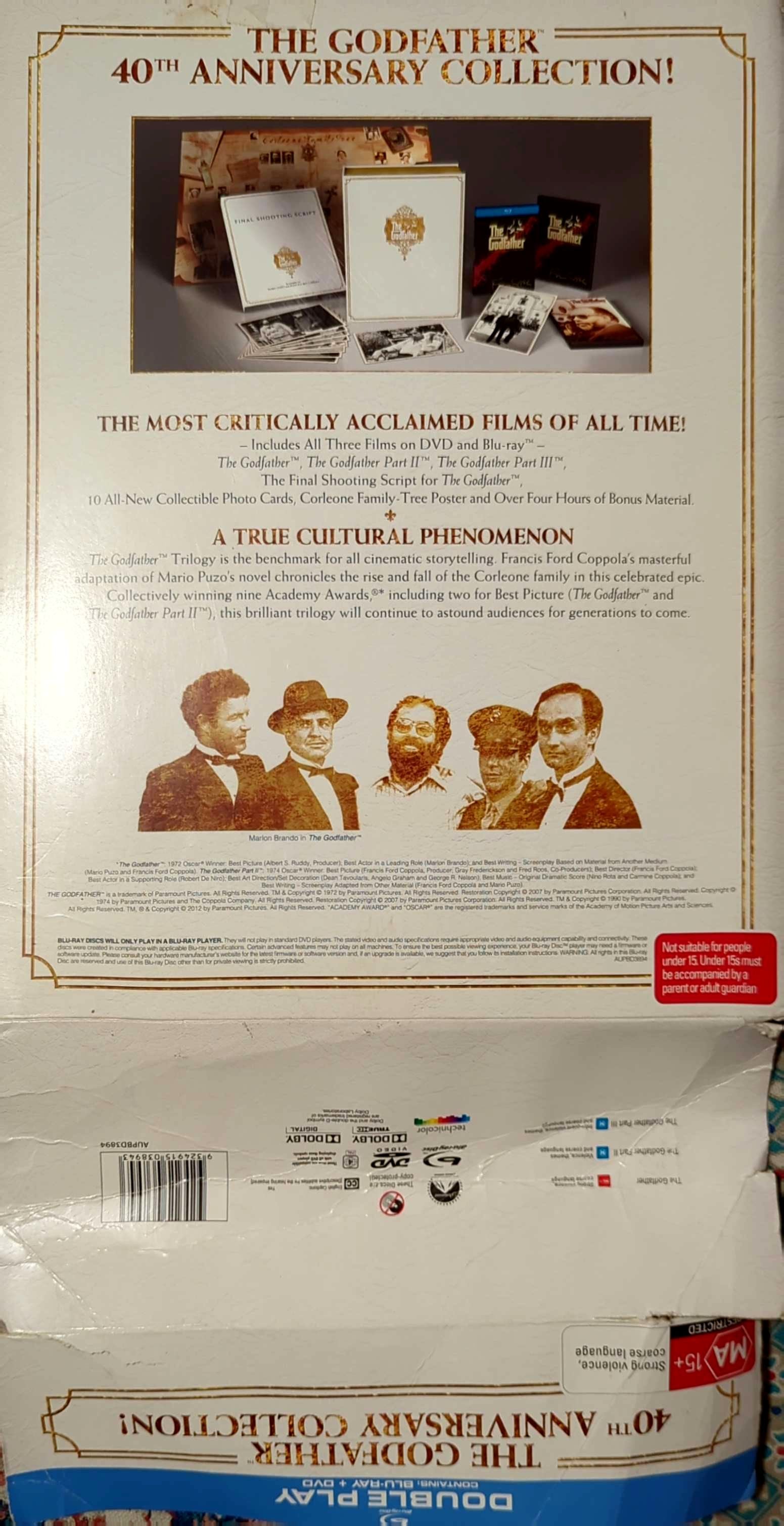 Godfather 40th Anniversary Collection Collectors Edition Blu-Ray/DVD Boxset w/Script, Postcards, Poster