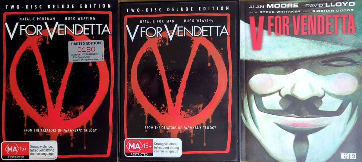 V For Vendetta - Deluxe Ltd Ed #0180 2DVD + Comic Book (2005) (Used)