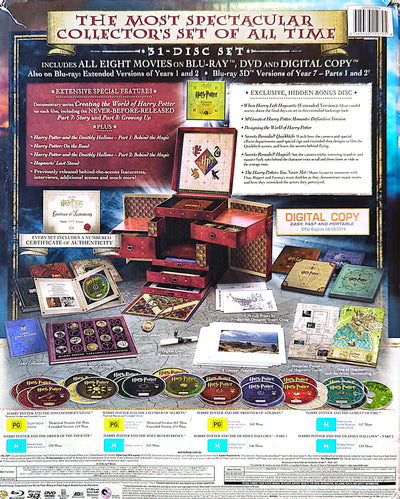 Harry Potter Wizard's Collection 31 Disc Blu-Ray Numbered Collector's Set w/ Original Box