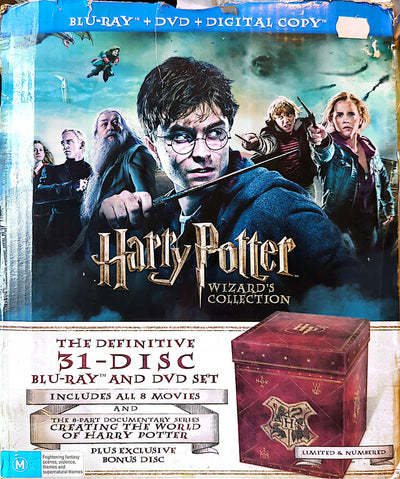 Harry Potter Wizard's Collection 31 Disc Blu-Ray Numbered Collector's Set w/ Original Box
