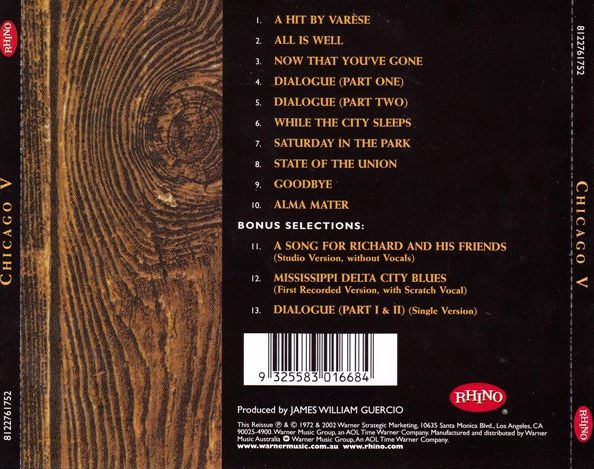 Chicago – Chicago V + Bonus Tracks CD