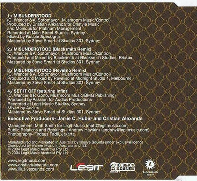 Cristian Alexanda - Misunderstood 4 Track CD Single