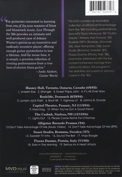 Johnny Winter – Live Through The '80s DVD