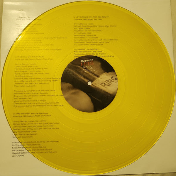 Jimmy Barnes – Barnes Hits The Double Album Anthology Red/Yellow Coloured Autographed Vinyl 2LP (Used)