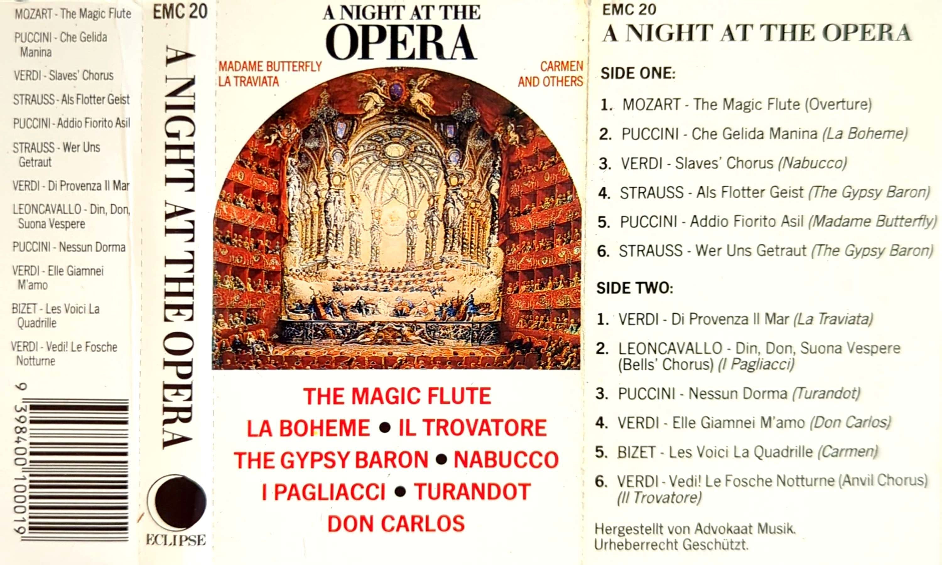 Various Artists - A Night At The Opera Cassette Tape