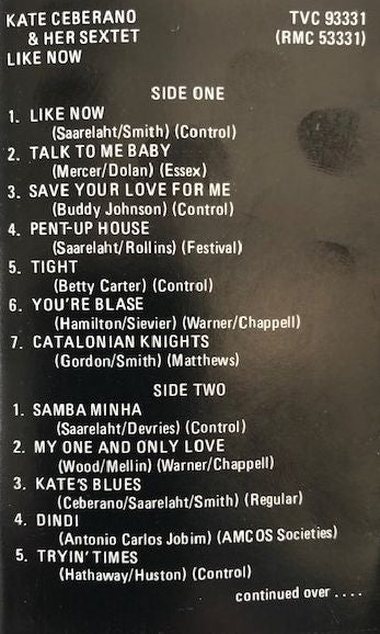 Kate Ceberano & Her Sextet – Like Now Cassette Tape