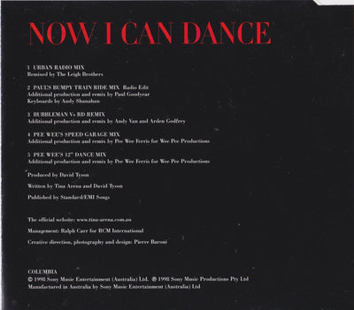 Tina Arena - Now I Can Dance (The Remixes) 5 Track CD Single