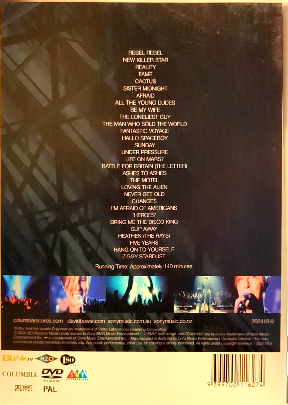 David Bowie – A Reality Tour DVD