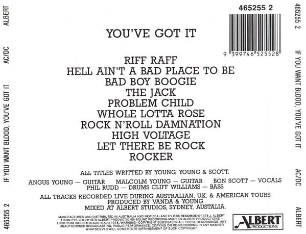 AC/DC - If You Want Blood You’ve Got It CD (Albert 1989) 4652552