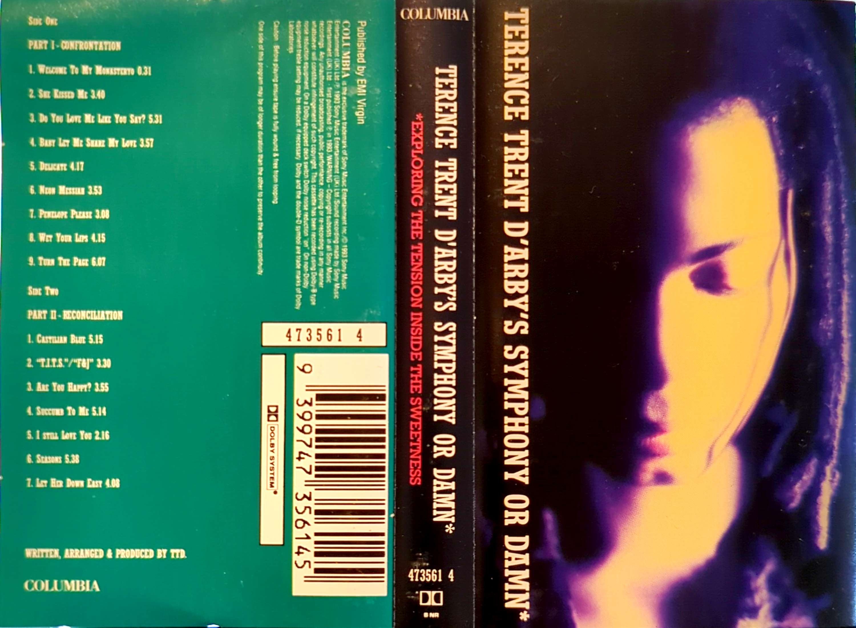 Terence Trent D'Arby - Terence Trent D'Arby's Symphony Or Damn (Exploring The Tension Inside The Sweetness) Cassette Tape