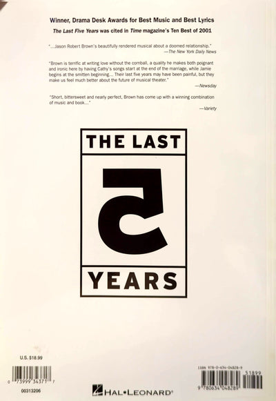 Last 5 Years - Vocal Selections: Sheet Music Book For Piano/Vocal/Guitar By Jason Robert Brown