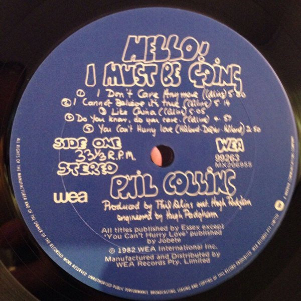 Phil Collins - Hello I Must Be Going! Gatefold Vinyl LP (Used)