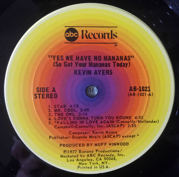 Kevin Ayers - Yes We Have No Mañanas, So Get Your Mañanas Today Vinyl LP (Used)