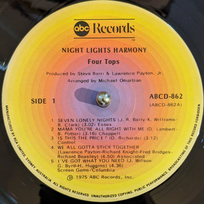 Four Tops - Night Lights Harmony Vinyl LP (Used)