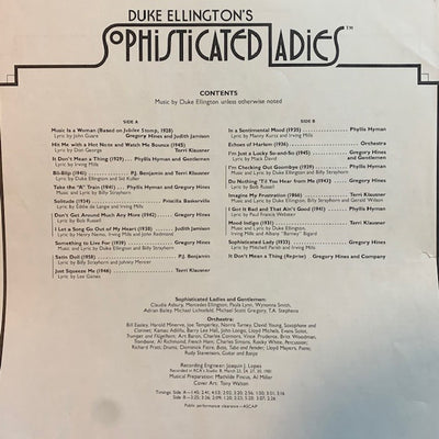 Soundtrack - Duke Ellington's Sophisticated Ladies (Highlights) Vinyl LP (Used)