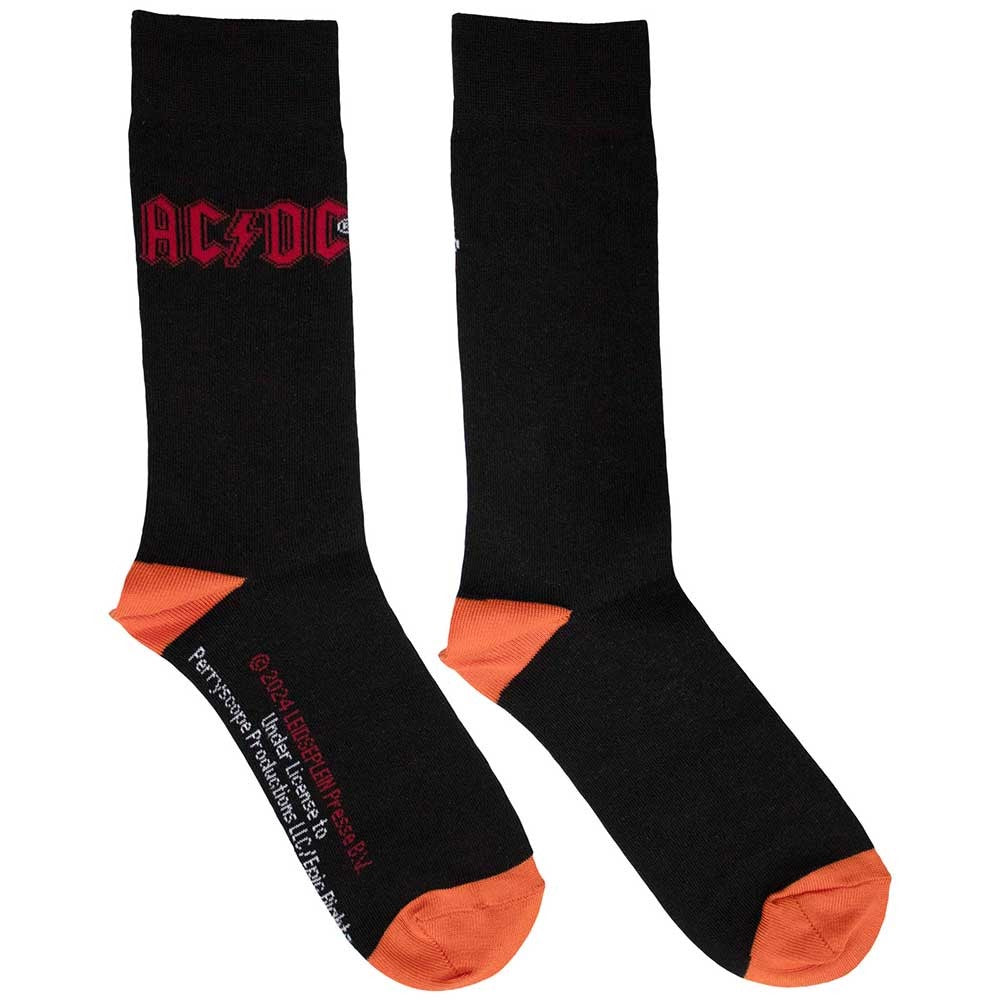 AC/DC - Classic Red On Black Logo Unisex Socks