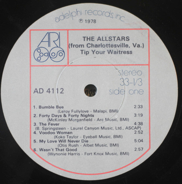 Allstars From Charlottesville, Va. - Tip Your Waitress Vinyl LP (Used)