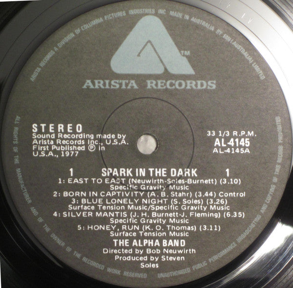 Alpha Band - Spark In The Dark Vinyl LP (Used)