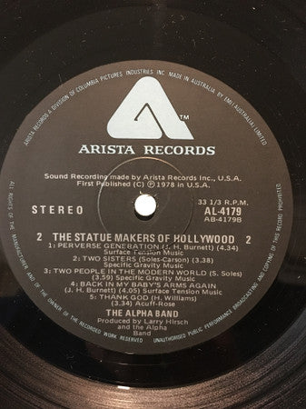 Alpha Band - The Statue Makers Of Hollywood Vinyl LP (Used)