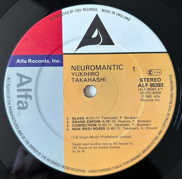 Yukihiro Takahashi - Neuromantic Vinyl LP (Used)