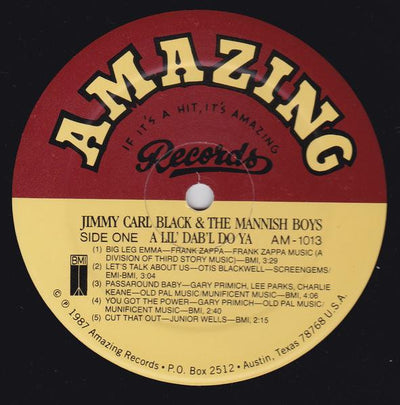 Jimmy Carl Black & Mannish Boys - A Lil' Dab'l Do Ya Vinyl LP (Used)