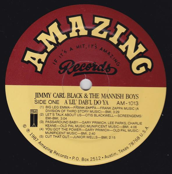 Jimmy Carl Black & Mannish Boys - A Lil' Dab'l Do Ya Vinyl LP (Used)
